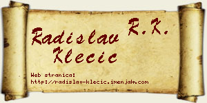 Radislav Klecić vizit kartica